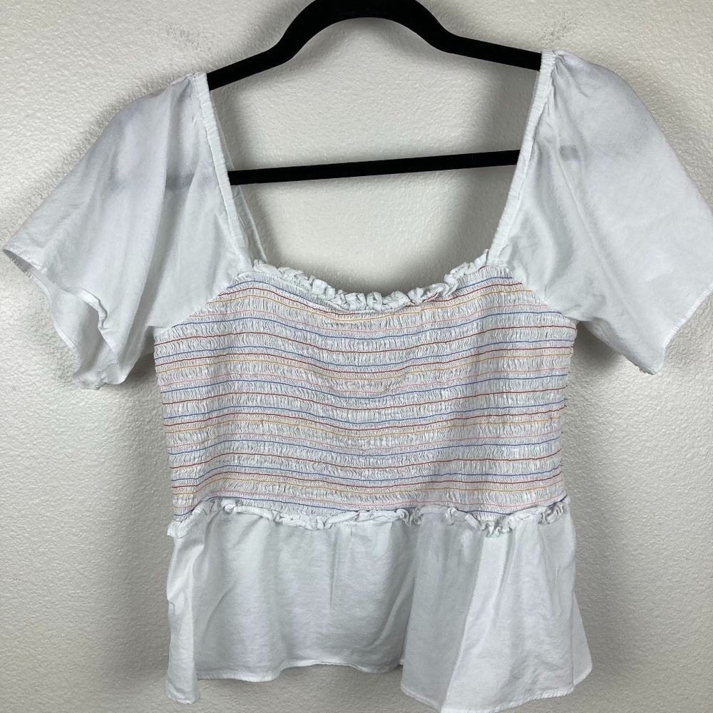 3/$20 Madewell Smocked Off the Shoulder Top